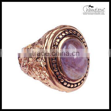 Chameleon Stainless Steel Casting Amethyst Rings for Women