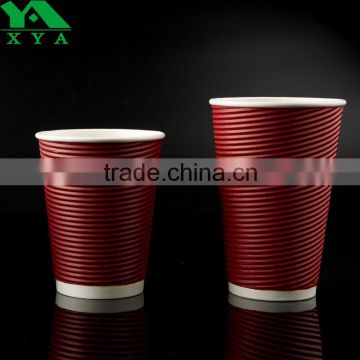 20oz full color printed disposable paper coffee cups corrugated wall