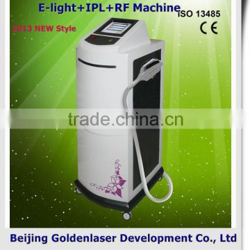 www.golden-laser.org/2013 New style E-light+IPL+RF machine ultrasonic ion facial massage