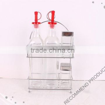 Clear hot-sell glass condiment set