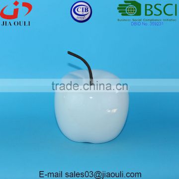 BSCI Audit Factory decorative Ceramic Apple, Ceramic white Apple Decorative Fruit