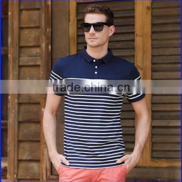 flat knit stripe t-shirt polo shirt men fashion popular