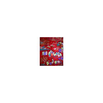 New embroider Tapestry red 100 children fabric piece