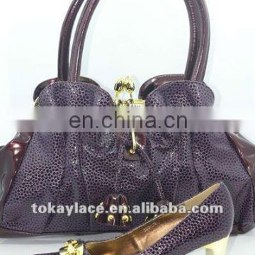 Fashion young lady shoe and handbag set