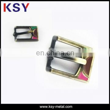 brushed antique brass mini shoe buckle with soft enamel