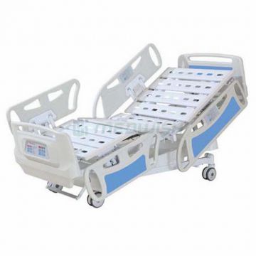 AG-BY008 Medical furniture five functions fully electric hospital bed with 10-part steel bed board