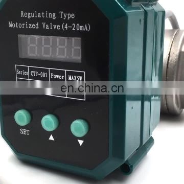 motorized   valve electric actuator proportation  valve 4-20mA DC24V input  1/4inch to 1 inch SS304 valves