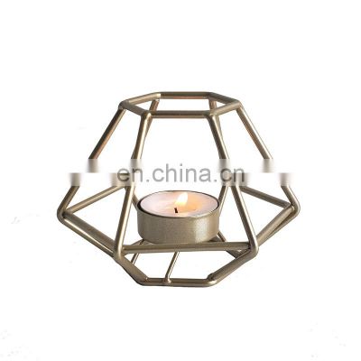 Geometry Candle Holder Gold Centerpiece  tealight metal candlestick holder For Wedding and home decoration