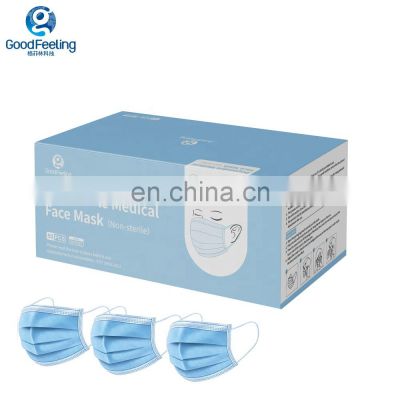 Ready to ship China manufacturer of Disposable blue face mask medical mask EN14683 TYPE IIR