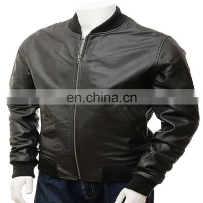 New Style Wholesale price Fashion 100% Genuine Leather bomber Biker jackets for men