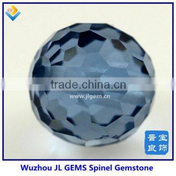 synthetic faceted ball spinel, blue facet beads spinel