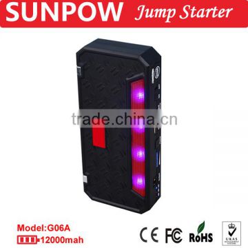 SUNPOW 12,000mAh portable 12V car jump starter battery charger booster jump starter