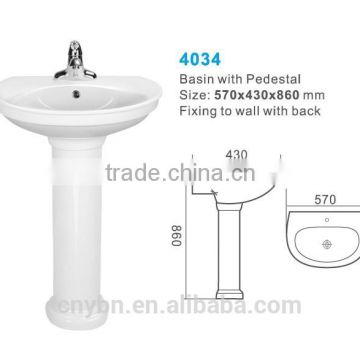 Good quality ceramic pedestal sink, wash basin