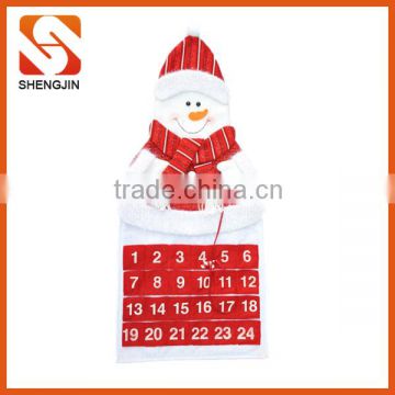 SJ-L6059 felt snowman christmas advent calendar wall decoration