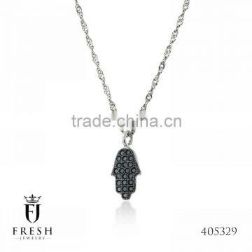 Fashion 925 Sterling Silver Necklace - 405329 , Wholesale Silver Jewellery, Silver Jewellery Manufacturer, CZ Cubic Zircon AAA