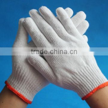 10 G nature white China hot sales low price cotton coated gloves