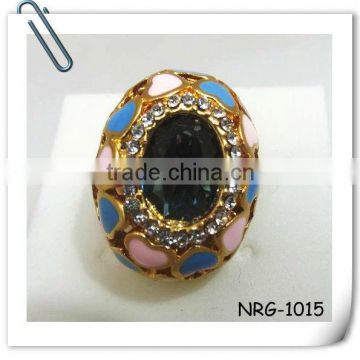 2013 Summer Fashion Crystal and Black Stone Ring