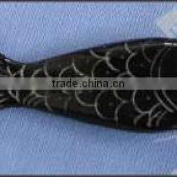 Black Horn Fish Carving Chopstick Set - SDCH620-2
