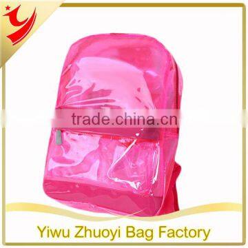 Fashion Candy color Clear PVC School Backpack, Plastic Beach Backpack Bag