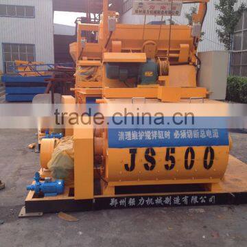 JS500 Hopper Feed Concrete Mixer Machine With Lift Price