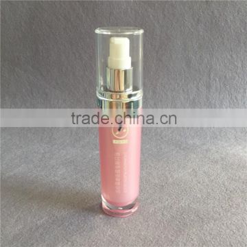 Elegant pink acrylic lotion pump bottle