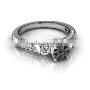 Natural Black Diamond Wedding Rings sketching with style well Indian Manufacturer
