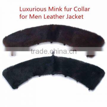 Hot Sale Real Mink Fur Small Square Collar for Men's Leather Jacket