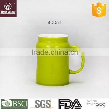 H11529 green on glaze wholesale 400ml oem ceramic mug porcelain