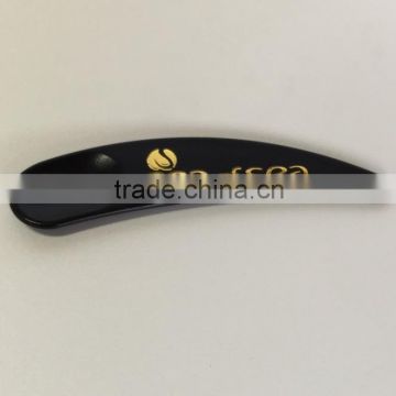 6cm black spatula with gold logo cosmetic cream moon falcate shape plastic Mask spatula