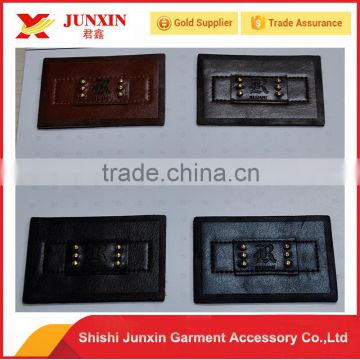 Hot selling products OEM genuine embossed jeans leather label