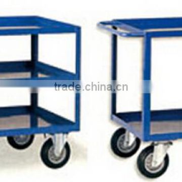 trolley with rubber wheels and iron panel for workshop and factory