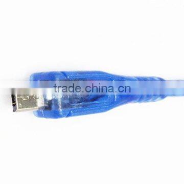 1M USB2.0 cable Male to Micro 5PIN Transparent blue model