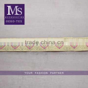 Hot selling 2.5cm width gold yarn embroidery webbing belt for garment
