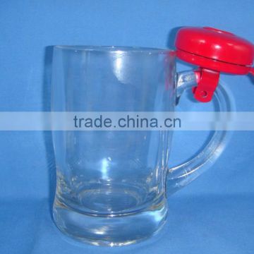 330ml customized beer glass mug with bell for refill