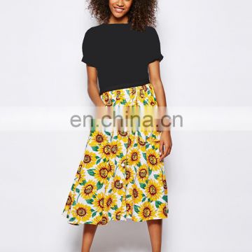 Maxi skirts wholesale in floral print tutu skirt