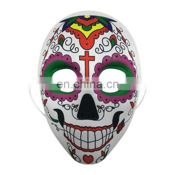 White EVA Mask Covered with Fabric with Red Cross Decoration for Halloween, Carnival and Party