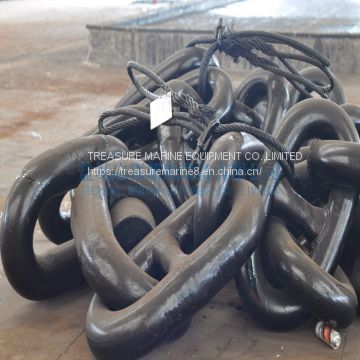 Black coated Stud chain 76mm U3 Chinese anchor chain factory in stock