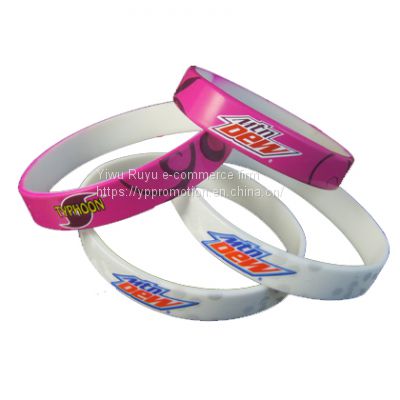 Bulk Buy Our Custom Made Logo White Silicone Rubber Bracelets for Sale