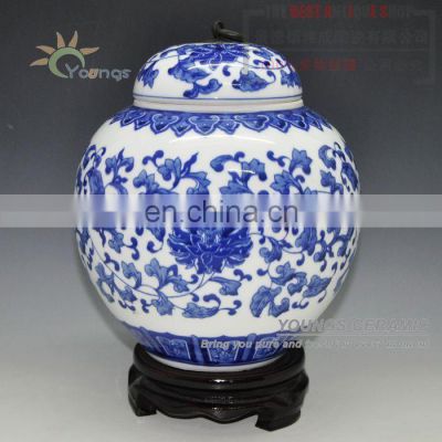 Wholesale Oriental Hand Painted Blue And White Ceramic Porcelain Jars With Double Happiness Design