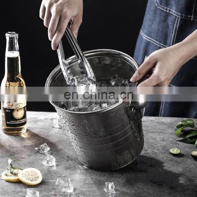 Wholesale Collapsible Insulation Beer Tin Silver Stainless Steel Hammer Stainless Steel Ice Bucket