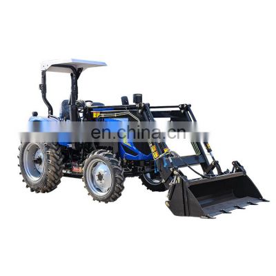 Farm front loader China wd40 90HP 95HP farm equal wheel tractor with A/C cabin 4 in 1 front end loader for sale
