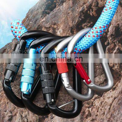 JRSGS 6-11KN Heavy Duty Aluminium Alloy Carabiner Clip, D-Ring Clip Hook with Screwgate Snap Hook S7108