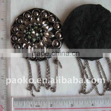 Acrylic Stone & Metal Sew on Patch Beaded Applique 1pc