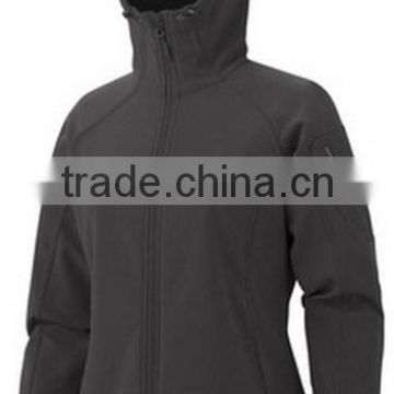 black color with hood winter wholesale softshell jacket outdoor woman jacket winter custom
