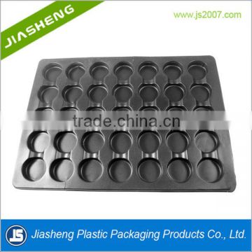 black ESD plastic blister packaging divided tray for electronic component