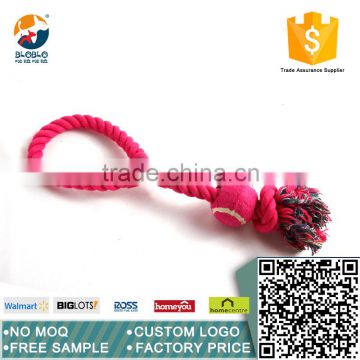 dog rope toy with one ball red color with cute apprearance