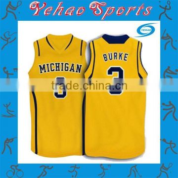 2015 cheap basketball jersey uniform yellow color