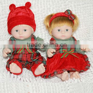 Mini 10" Reborn baby dolls full Silicone vinyl doll for twins' gift for your kids
