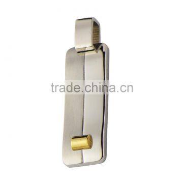 HMC P0191 Rectangle Pendant With Half Polished and Brushed Stainless Steel Pendant