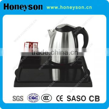 A-K03 welcome 1.2L stainless steel electric whistling kettle with plastic tray set